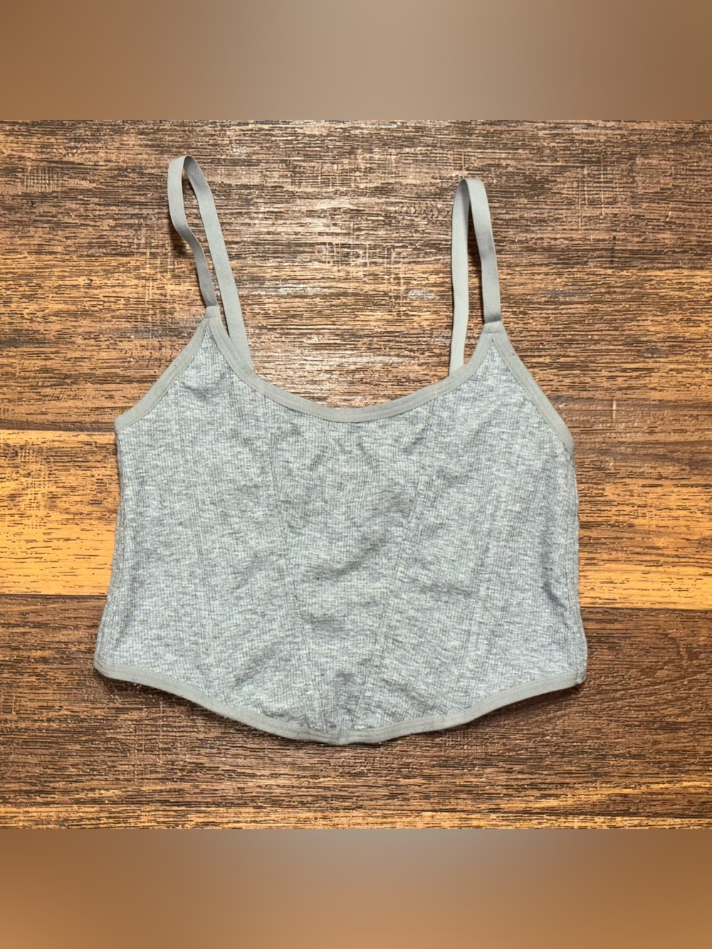 Colsie Gray Ribbed Crop Cami Bralette